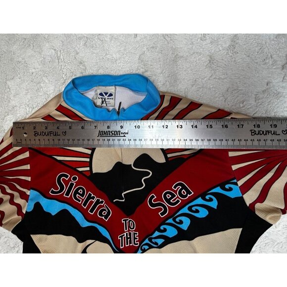 Voler Men's 3/4 Zip Short Sleeve Sierra to the Sea Cycling Jersey Medium Multi - Picture 4 of 8